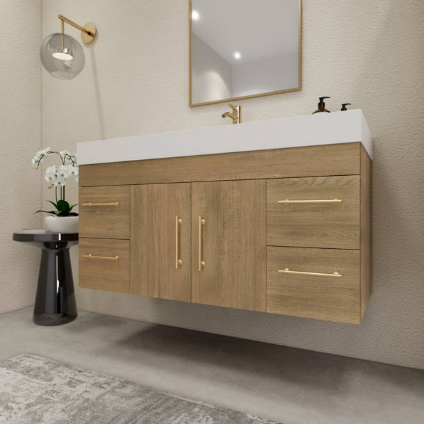Latitude Run® 48'' Wall Mounted Single Bathroom Vanity with Acrylic